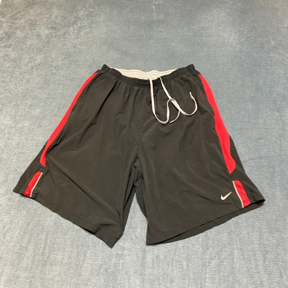 Nike Dri-Fit Running Shorts Mens Large Black Logo Standard Fit Workout Athletic